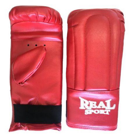 Боксерские перчатки Realsport тренировочные M красный