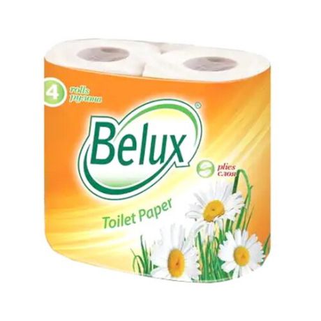 Туалетная бумага Belux белая двухслойная, 4 рул.
