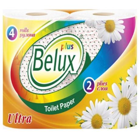 Туалетная бумага Belux Plus Ultra с рисунком двухслойная, 4 рул.