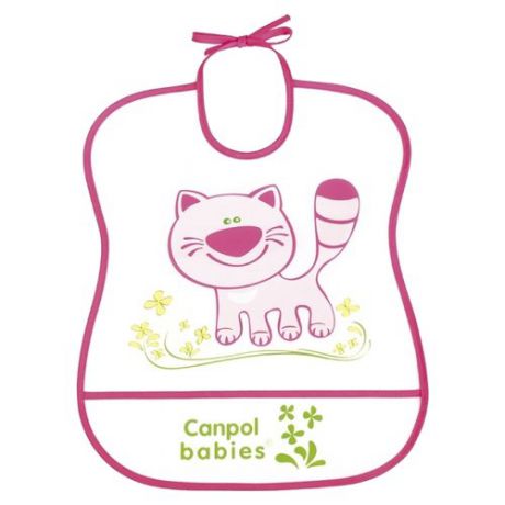 Canpol Babies Нагрудник Soft Plastic bib, 1 шт., расцветка: розовый