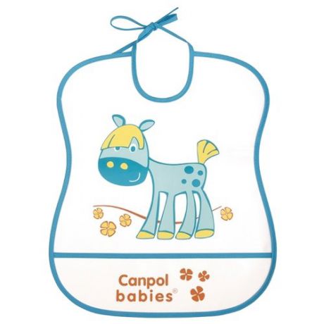 Canpol Babies Нагрудник Soft Plastic bib, 1 шт., расцветка: голубой