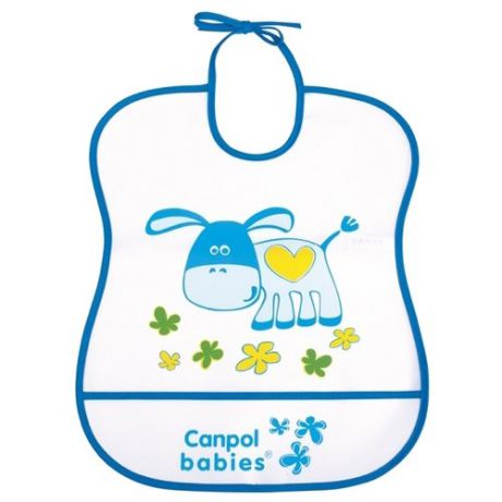 Canpol Babies Нагрудник Soft Plastic bib, 1 шт., расцветка: синий