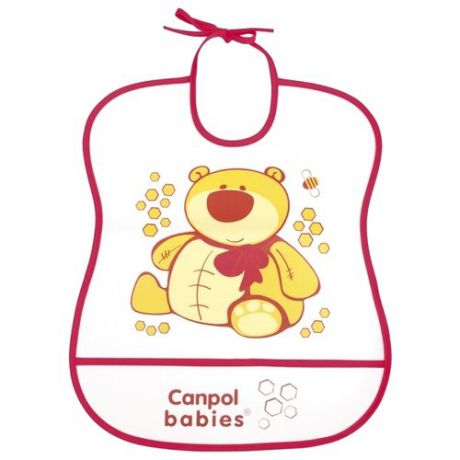 Canpol Babies Нагрудник Soft Plastic bib, 1 шт., расцветка: красный