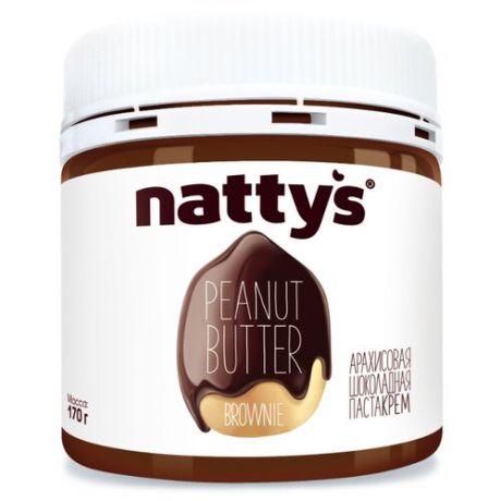 Nattys Паста арахисовая Brownie с шоколадом, 170 г