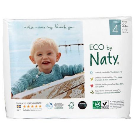 Naty подгузники Eco 4 (8-15 кг) 22 шт.