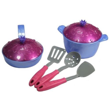 Набор посуды Нордпласт Волшебная хозяюшка 614 фиолетовый/розовый
