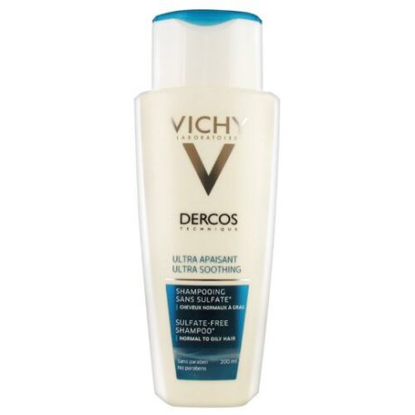 Vichy шампунь Dercos Ultra Soothing Normal to Oily Hair 200 мл