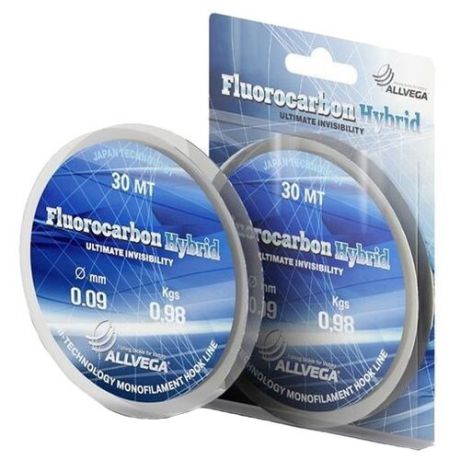 Флюорокарбоновая леска ALLVEGA FLUOROCARBON HYBRID прозрачная 0.09 мм 30 м 0.98 кг