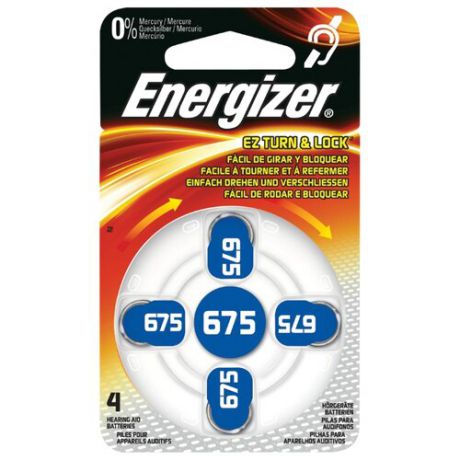 Батарейка Energizer Zinc Air 675 4 шт блистер