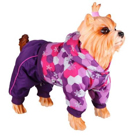 Комбинезон для собак DEZZIE 56355 девочка, 35 см фиолетовый / розовый