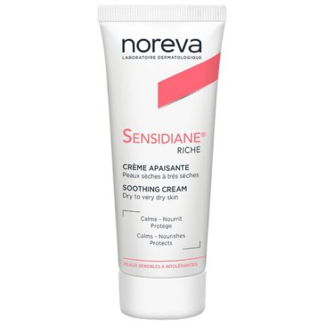 Noreva laboratories Sensidiane Riche Soothing Cream Крем для чувствительной кожи лица, насыщенная текстура, 40 мл