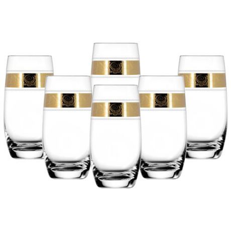 ГУСЬ-ХРУСТАЛЬНЫЙ Набор стаканов для сока Первоцвет TAV38-809 6 шт прозрачный/золотой