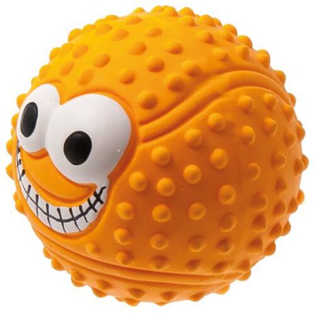 Мячик для собак ZooOne L-435 Теннисный с глазами 7,5 см оранжевый