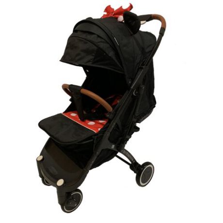 Прогулочная коляска Yoya Plus 4 (сумка-чехол, подстак., дожд., москит., бампер, чехлы на ручки и бампер из экокожи, коврик, накидка на ножки, крючок для сумок) Минни/черная рама, цвет шасси: черный