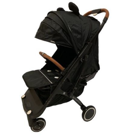 Прогулочная коляска Yoya Plus 4 (сумка-чехол, подстак., дожд., москит., бампер, чехлы на ручки и бампер из экокожи, коврик, накидка на ножки, крючок для сумок) Микки/черная рама, цвет шасси: черный