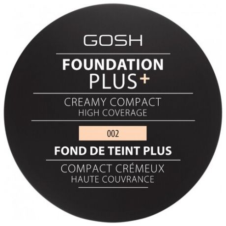 GOSH крем-пудра Foundation Plus+ Creamy Compact, 9 г, оттенок: 002 Ivory