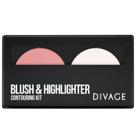 DIVAGE Палетка контурирующая для лица Blush & Highlighter белый/розовый