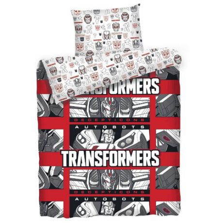 Постельное белье 1.5-спальное Mona Liza Kids Transformers Decepticons, бязь красный/белый