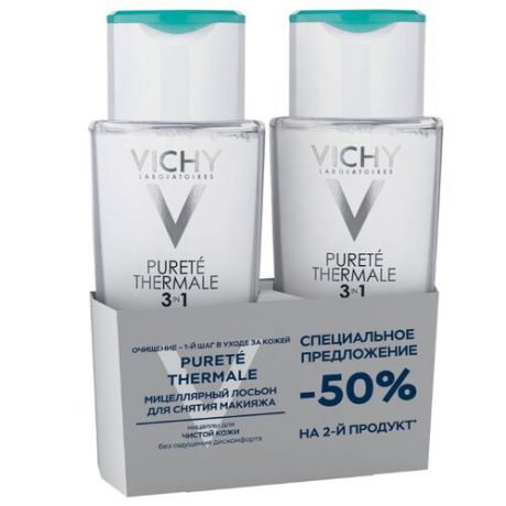 Vichy мицеллярный лосьон Purete Thermale для снятия макияжа, 400 мл, 2 шт.