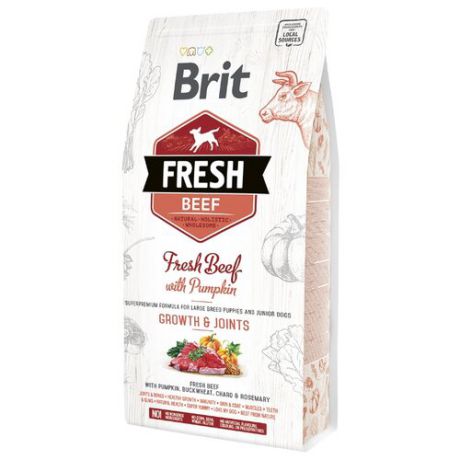 Сухой корм для щенков Brit Fresh говядина с тыквой 12 кг (для крупных пород)