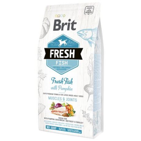 Сухой корм для собак Brit Fresh рыба с тыквой 12 кг (для крупных пород)