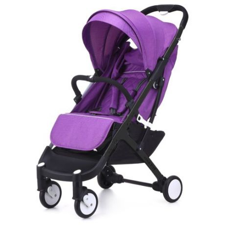 Прогулочная коляска Yoya Plus (бамбук. коврик, бампер, подстаканник, дожд., москит., сумка-чехол, ремешок на руку) фиолетовый/черная рама, цвет шасси: черный