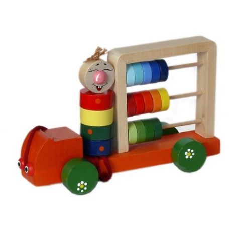 Каталка-игрушка Крона Автомобиль Палитра (163-002) красный/зеленый/синий
