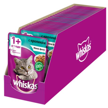 Корм для кошек Whiskas с кроликом 24шт. х 85 г (мини-филе)