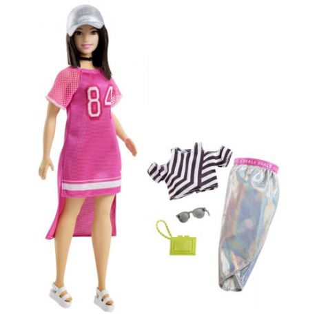 Кукла Barbie Игра с модой Брюнетка с дополнительным комплектом одежды, FRY81