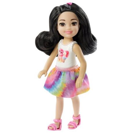 Кукла Barbie Челси Шатенка в топе с котенком, 14 см, FXG77