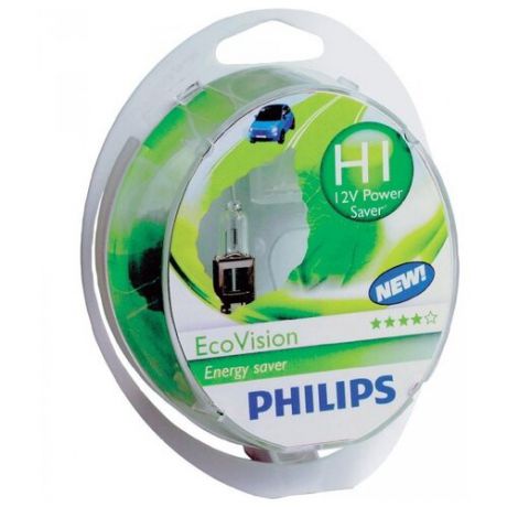 Лампа автомобильная галогенная Philips LongLife EcoVision 12258ECO2 H1 55W 2 шт.