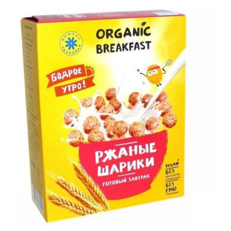 Готовый завтрак Компас Здоровья Ржаные шарики, коробка, 100 г
