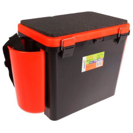 Ящик для рыбалки HELIOS FishBox односекционный (19л) 38х25.5х32см оранжевый/черный