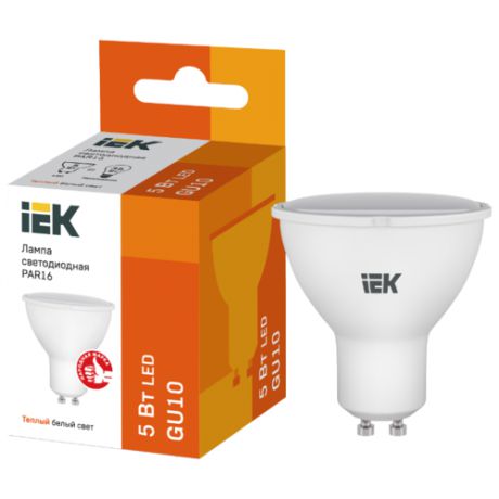 Лампа светодиодная IEK GU10, PAR16, 5Вт