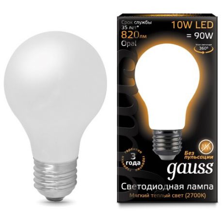 Лампа светодиодная gauss E27, A60, 10Вт