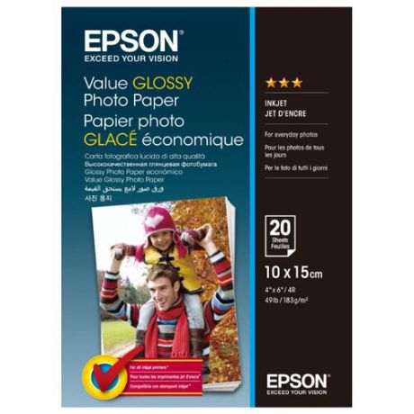 Бумага A6 20 шт. Epson Value Glossy Photo Paper