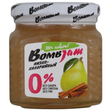Джем низкокалорийный BombBar Груша-Корица без сахара, банка 250 г