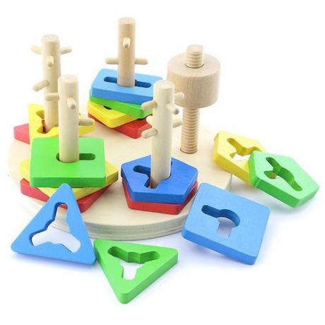 Пирамидка-сортер Мир деревянных игрушек Логический круг
