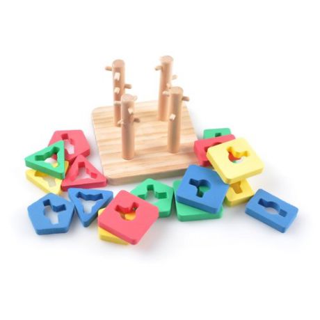 Пирамидка-сортер Мир деревянных игрушек Логическай квадрат малый