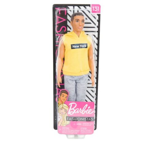 Кукла Barbie Игра с модой Кен в серых штанах и желтой футболке, 30 см, GDV14