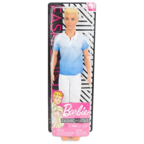 Кукла Barbie Игра с модой Кен в белых шортах и голубой рубашке, 30 см, GDV12