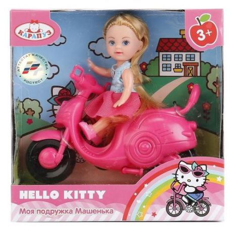 Кукла Карапуз Hello Kitty Моя подружка Машенька на скутере, 12 см, MARY0116-BB-HK