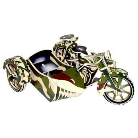 Сборная модель Чудо-Дерево Мотоцикл с коляской (цветной) (PC124)