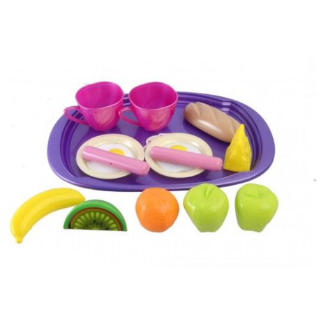 Набор продуктов с посудой Orion Toys Завтрак 955в2 фиолетовый/розовый/зеленый
