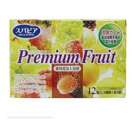 Fuso Kagaku Соль для ванны на основе углекислого газа Premium Fruits с тонизирующим эффектом и ароматом сочных фруктов