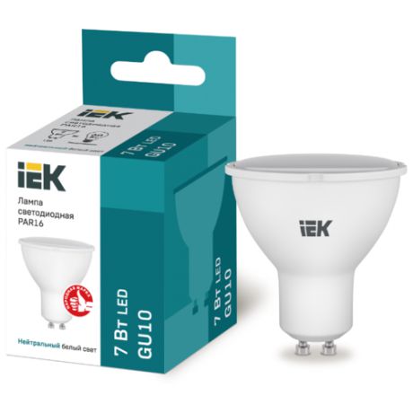 Лампа светодиодная IEK GU10, PAR16, 7Вт