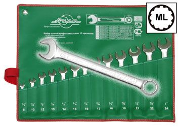Набор комбинированных гаечных ключей в чехле, 13 шт. Aist 0011313a1 (13 - 37 мм)