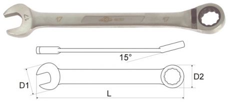 Ключ гаечный комбинированный с трещоткой 16х16 Aist 11716
