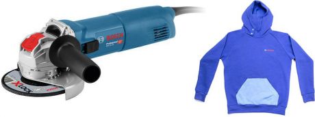 Набор Bosch УШМ (болгарка) gwx 14-125 (06017b7000) x-lock +толстовка blue 1619m00u9s