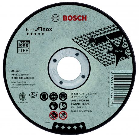Круг отрезной Bosch 230х2.5х22 best for inox (2.608.603.508)